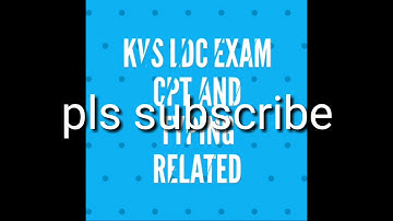 Kvs LDC cpt exam special video