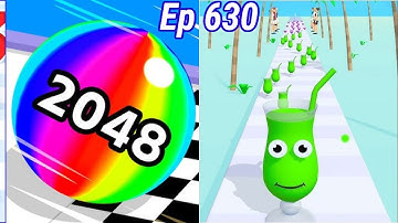 Ball Run 2048 VS Juice Run Gameplay 🥛🧃🥤💥🥰 iOS Walkthrough Android Max Level 630