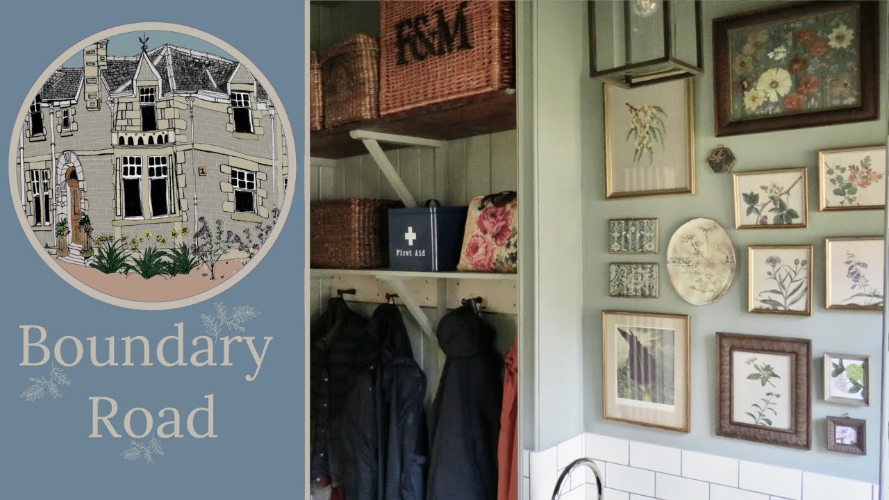 Стена галереи | Английский Переоборудование прихожей в стиле кантри | Винтажный декор | Домохозяйка