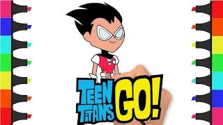 Teen Titans Go Movie Coloring Pages Robin from Teen Titans Draw and Color Teen Titans Go