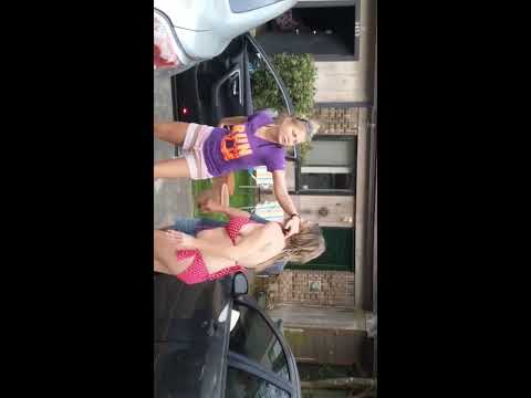 Drunk white lady cursing out little Black boys; Racial Slurs ; Asking for an a** a whooping!!!
