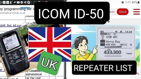NEW ICOM ID-50 Repeater List CSV Files & Programing Software links