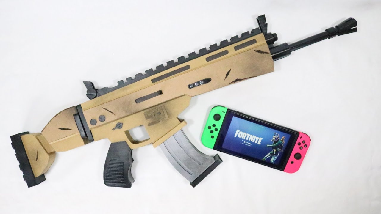 Cardboard Diy Fortnite Assault Rifle Scar Toy Con フォートナイト アサルトライフル Scar Toy Con Youtube