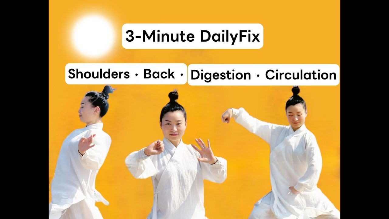 5-Minute Daily Tai Chi to Fix Stiff Shoulders, Back, Digestion & Circulation#energy #taichi #health