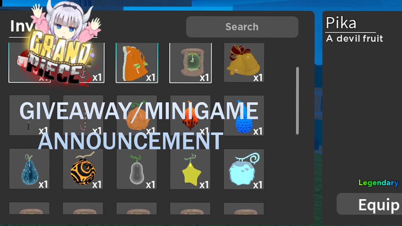 announcement minigames for fruits giveaway [gpo] YouTube