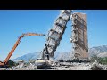 Amazing dangerous building demolition excavator skill  biggest heavy equipment machines