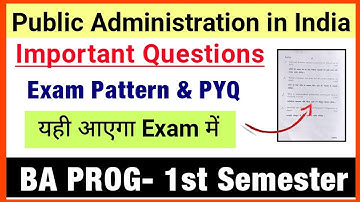 Public Administration in india Important Questions BA Programme First Semester DU SOL Ncweb