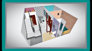20x20 House Plan 3D Elevation with 2 Bedrooms, 20*20 House Design, 20by20 Ghar ka Naksha 400 sq ft