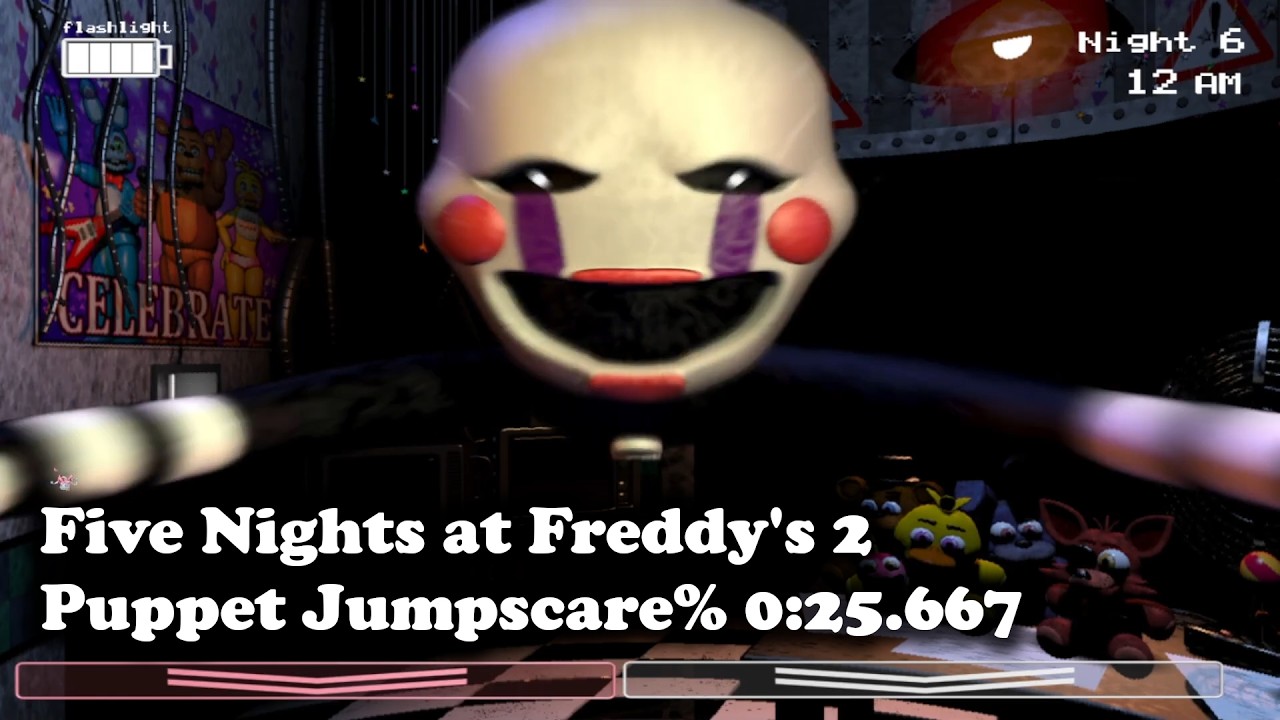 [Five Nights at Freddy's 2] Puppet Death% Speedrun in 0:25.667 - YouTube