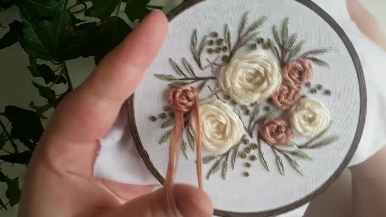 05 woven wheel rose Summer Florals learn embroidery YouTube