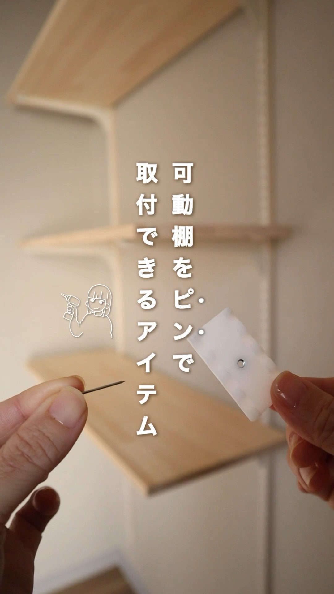 An item that allows you to attach adjustable shelves with pins