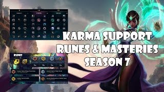 Career Overview Karma Support Runes and Masteries Season 7 League of legends