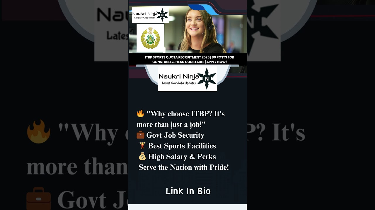 🚀 ITBP Sports Quota Recruitment 2025 | 80 Govt Jobs | Salary ₹81,100 | Apply Now!