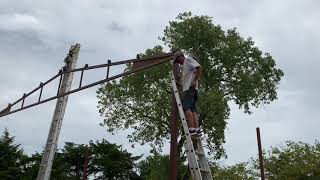 Homemade Crane lift trusses and purlins for pole barn