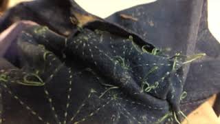 1/25 刺し子配信 - 後半に重ね | Sashiko Live Streaming with Kasane demonstration