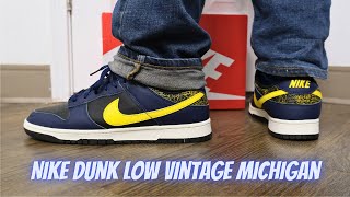 Nike Dunk Low Vintage Michigan On Feet Review