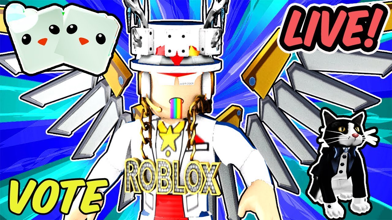 🔴 ROBLOX LIVE 🔴 VOTE! - JAILBREAK UPDATE, FREE PETS IN BUBBLEGUM SIM, TUXEDO CAT, DEATHRUN, MM2