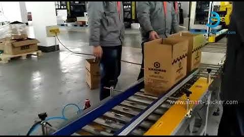 Automatic robot hand sauce bottle cartoning encasing machine  bottle cartoning line