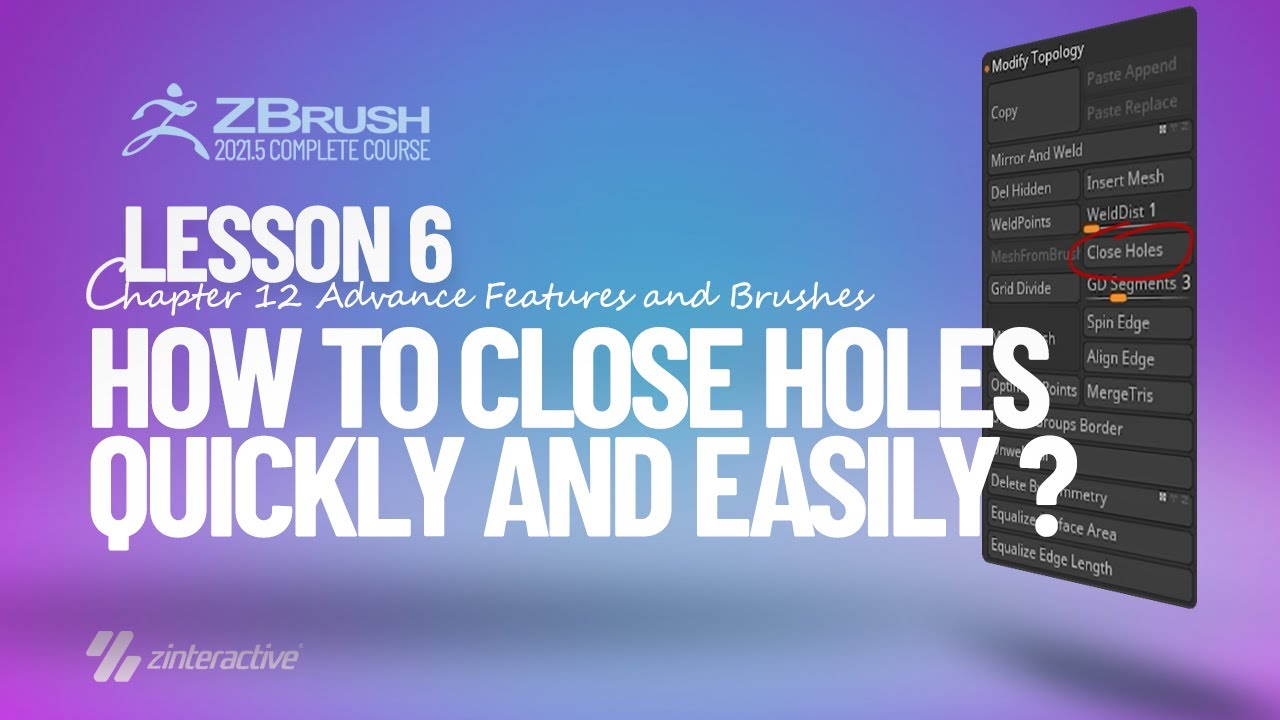 how to close a hole in zbrush