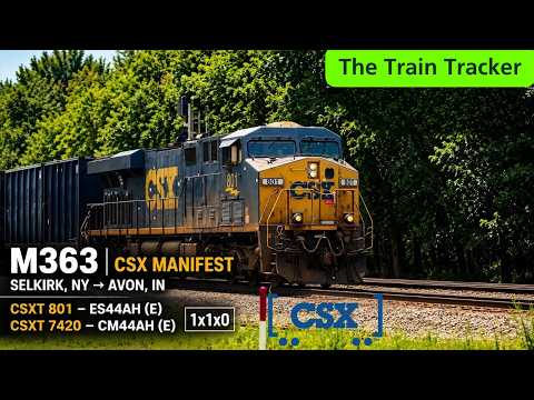 THE TRAIN TRACKER # 2 - LONG CSX FREIGHT TRAIN WITH MID-DPU