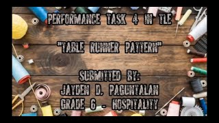 Performance Task 4 in TLE "Table Runner Pattern"