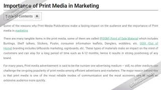 Importance of Print Media in Marketing