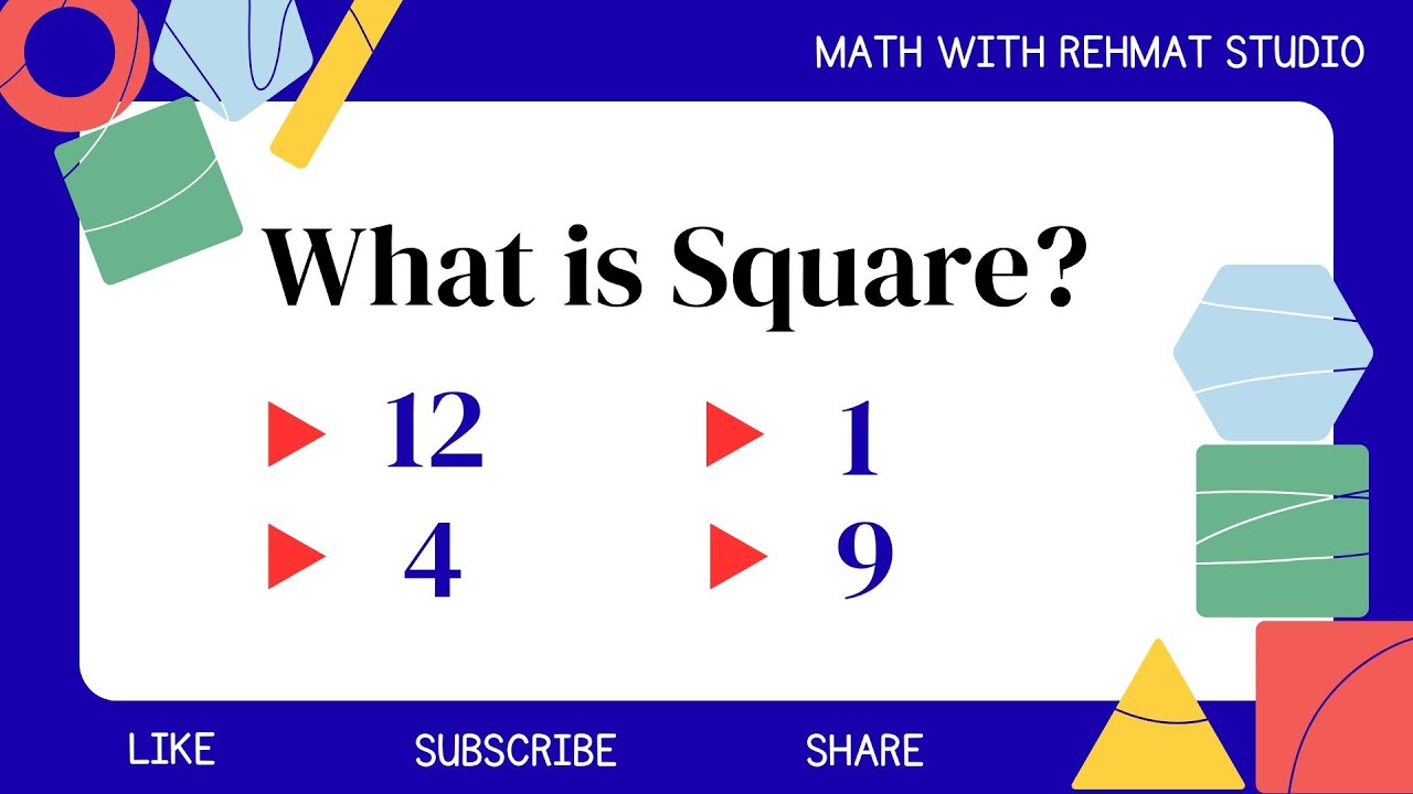 Square Links Math What is square? | Find the Square | Math with Rehmat Studio - YouTube