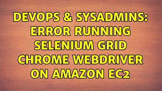 DevOps & SysAdmins: Error running selenium grid chrome webdriver on amazon ec2