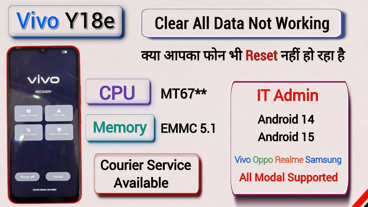 Vivo Y18e hard reset not work