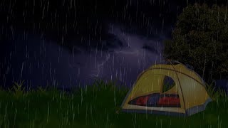 Solo camping in the RAIN STORM ASMR with thunder  WHITE NOISE camping adventure for sleeping