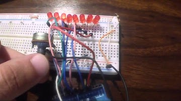 Using a Potentiometer with Arduino :  8 LED chaser