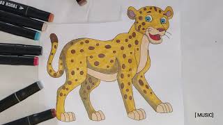 Leopard colour and drawing| 🦁 🐆