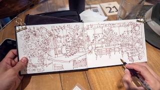 Diamine Red Ochre sketch at the cafe