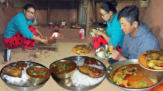 Nepali Style to Cook Fish Curry and Rice in Darjeeling Village Kitchen||Nepali Cooking Vlog