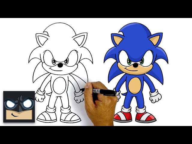 How To Draw Sonic The Hedgehog | Step By Step Tutorial - Videos For Kids