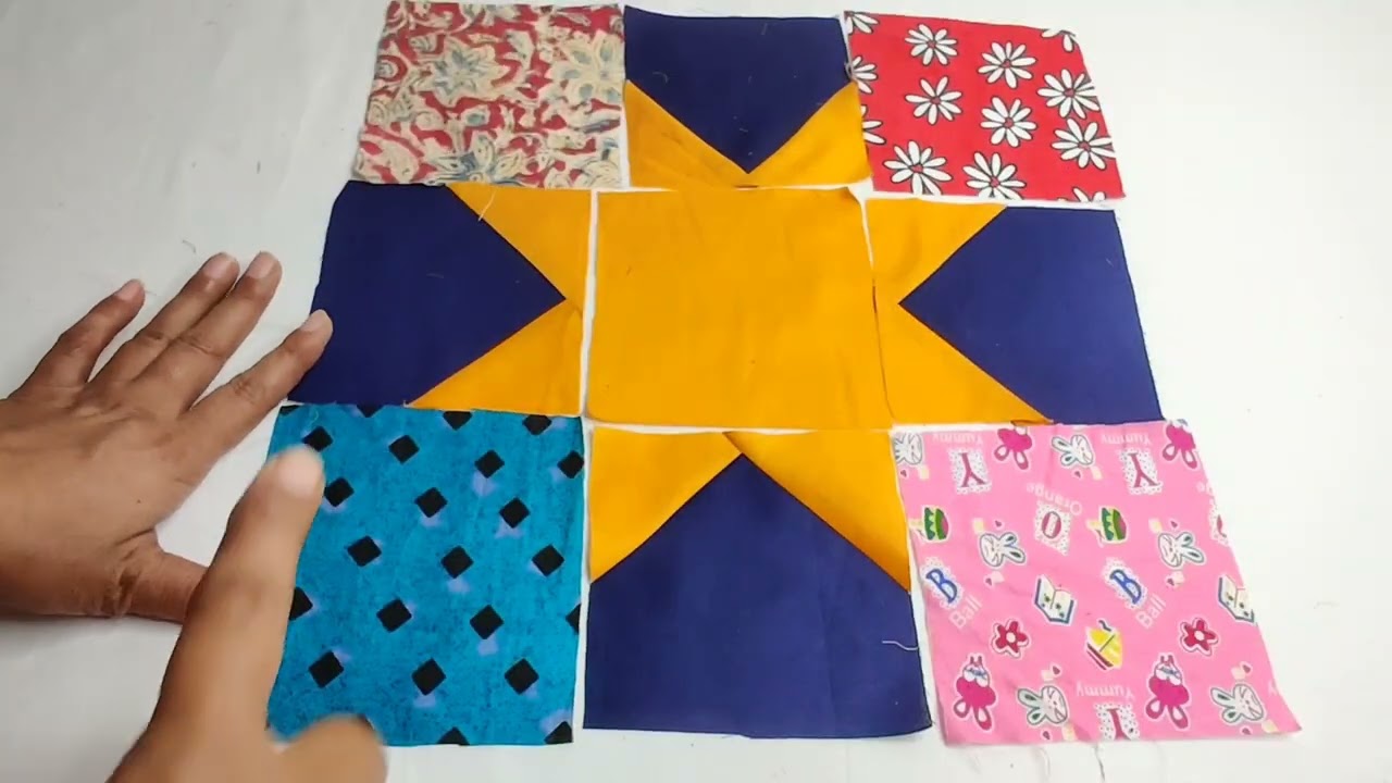 How to make a easy star Quilt design /   bister design // faliya ka design  // Bedsheet Design