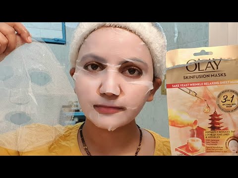 Olay skinfusion mask Sake Yeast Wrinkle Relaxing sheet Mask review | RARA