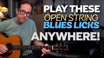 Open string Blues licks that you can move and play ANYWHERE on the fretboard - Guitar Lesson - ML115