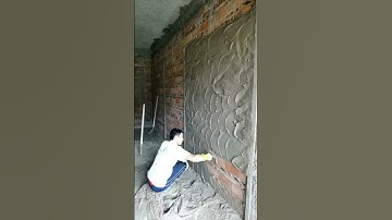 the process of plastering red brick walls in a house using simple tools #construction #popular