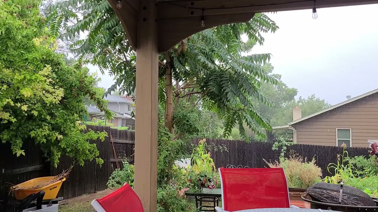 ASMR Colorado Suburban Rain on a Tin Roof, Thunder