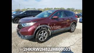 2018 HONDA CR-V EXL | VIN 2HKRW2H82JH600003