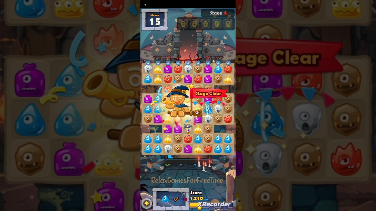 MonsterBusters: Match 3 Puzzle - Level 4 Stage 3 gameplay match 3 puzzle game 