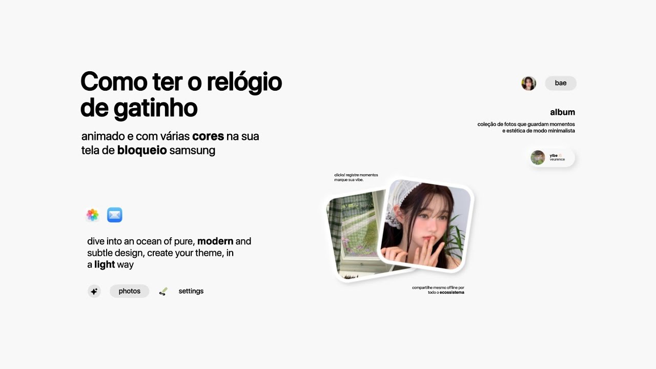 ♡ㅤComo ter o relógio de gatinho animado na sua tela de bloqueio samsung