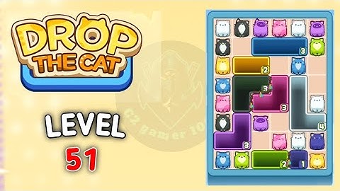 Drop the Cat Level 51 solution gameplay walkthrough 
