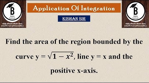 Find the area of the region bounded by the curve y = 1 - x2, line y = x and the positive x-axis 