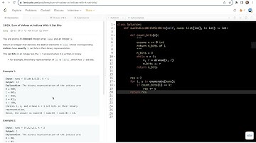 leetcode 2859 [Daily Practice]. Sum of Values at Indices With K Set Bits -  while loop