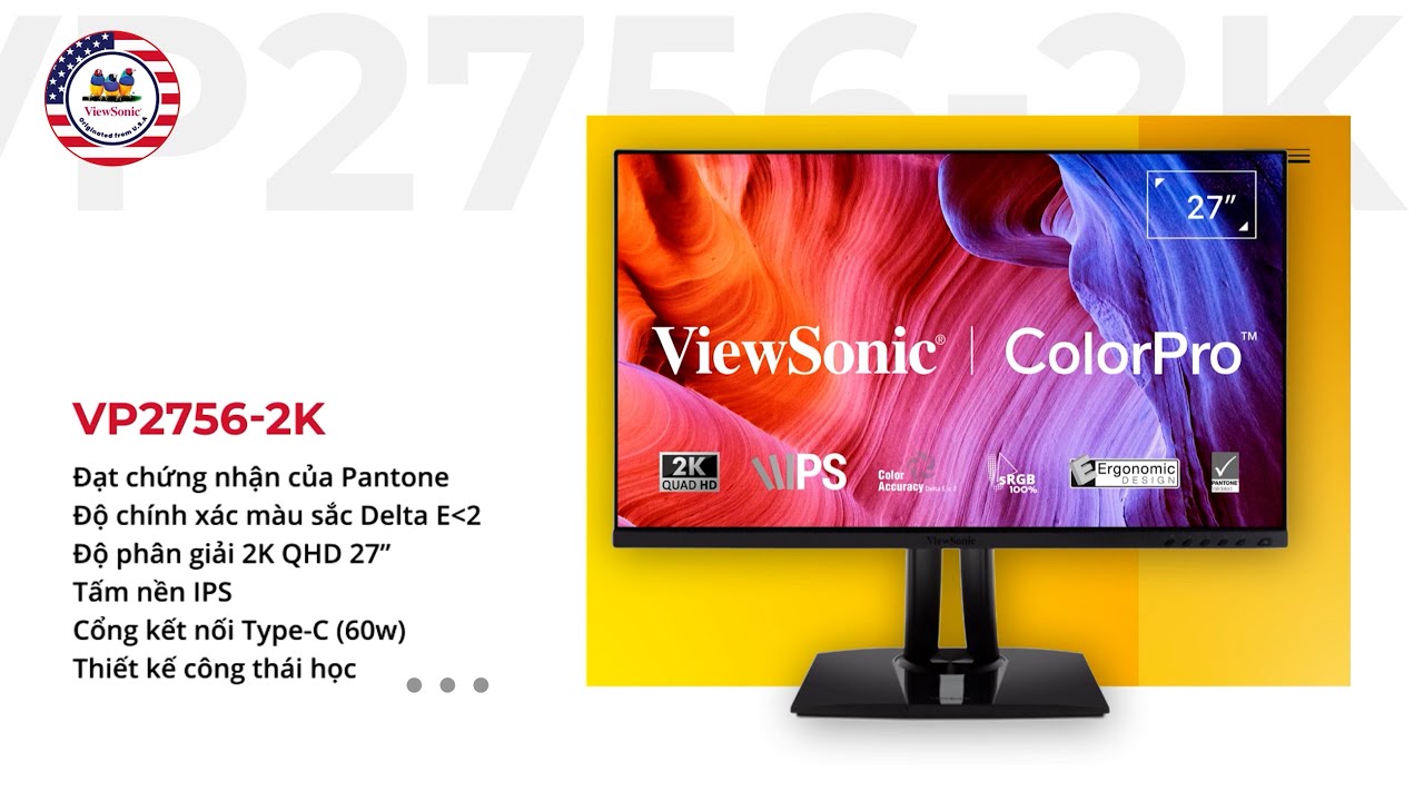 Màn Hình đồ họa ViewSonic VP2756-2K 27 inch 2K IPS 60Hz