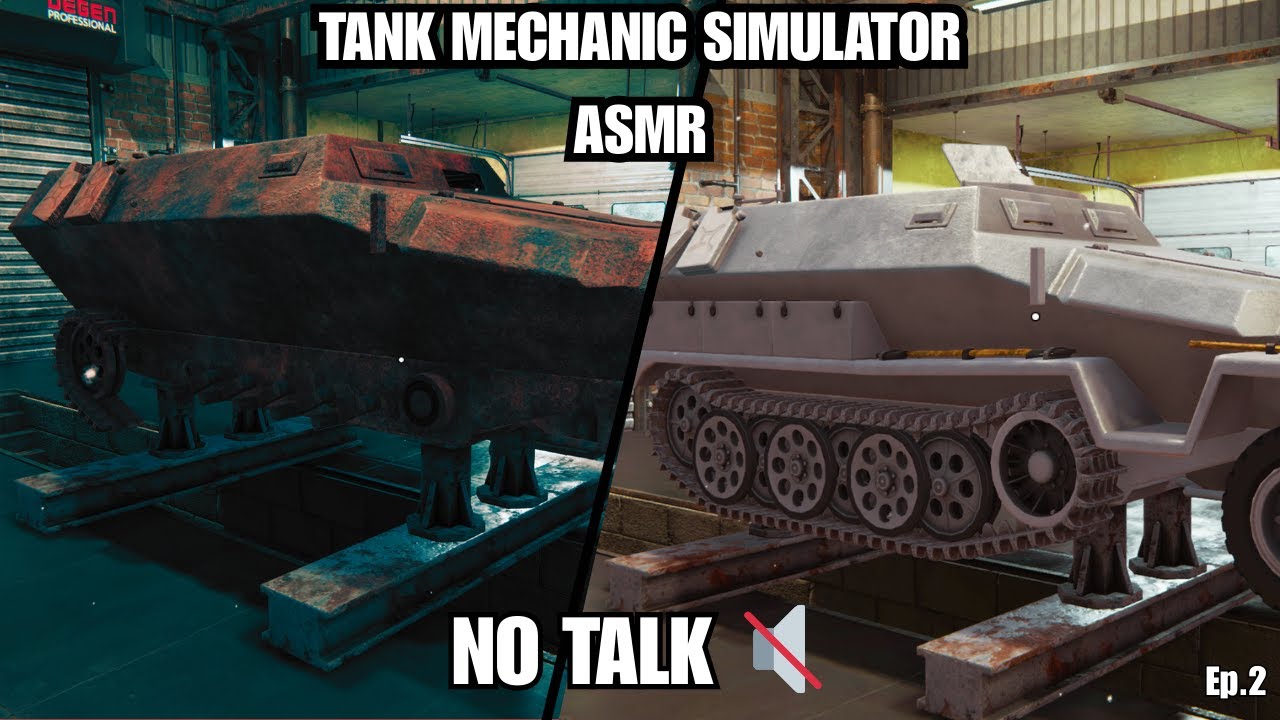 Tank Mechanic Simulator ASMR: No Talking, No Music - Full Tank Restoration Ep.2(1HR Pure Sounds) 🔇🛡️