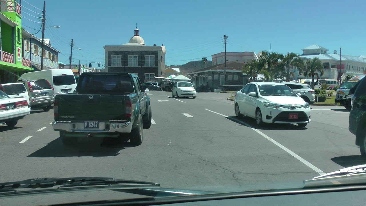 driver view narrated bus ride on St. Kitts from Old Road Town to Basseterre (2 of 2)