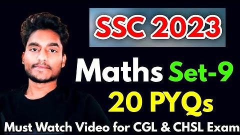 SSC CGL, CHSL 2023 Expected Maths Paper- 9 by Rohit Tripathi